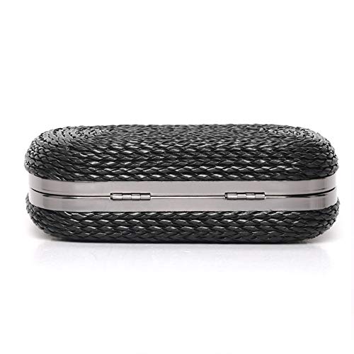Women's ​Luxury Knitted ​Clutch Purse Elegant Wedding Evening Bags Handbag Party Clutch ​Party Bag Purse ​(Black) #TOP4