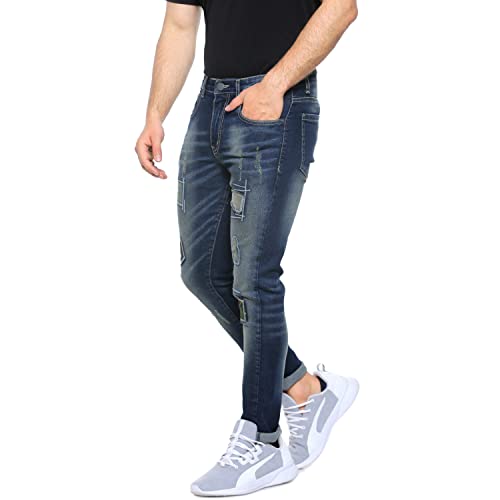 Image of CAHOOT Men's Denim Jeans for Regular Wear | Denim Fabric | Slim Fit | Jeans Crafted with Comfort Fit and High-Performance for Everyday Casual Wear