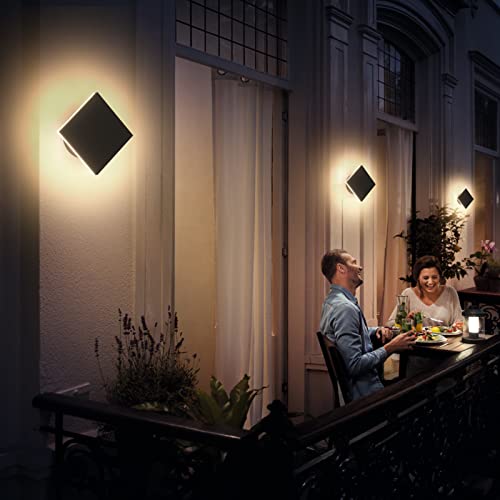 Aoceley 2 Packs Led Wall Light Outdoor Indoor Modern Wall Sconce Mini Wall Sconce Black Modern Outdoor Wall Lights Aluminum Porch Lights Outside Wall Lights For House (Square) #TOP5