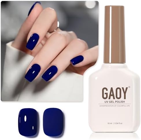 GAOY Deep Blue Gel Nail Polish, 16ml Soak Off Gel Polish, UV Light Cure for Nail Art DIY Manicure at Home, 1532 Midnight Blue