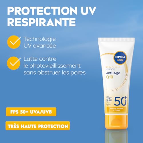NIVEA SUN Crème solaire visage anti âge Q10 SPF 50 40 ml - vue 3