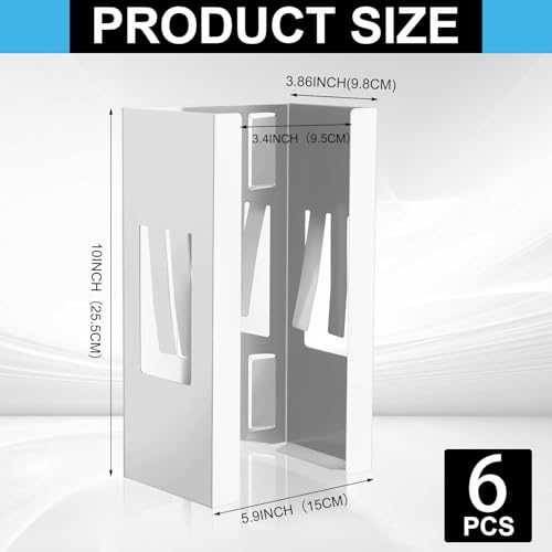 Image of Lounsweer 6 Pcs Magnetic Glove Dispenser Holders Wall Mount Boxes of Gloves Commercial Quality Towels Wipes Paper Tissue Box Holder Kitchen Fridge Office Workshops Garage Tool Hospital (White)