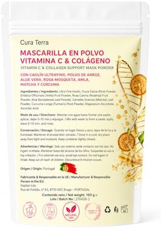 Vitamin C and Collagen Powder Face Mask - 100g | Brightening and ...