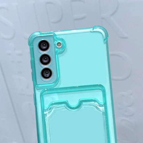 Étui silicone transparent bleu Galaxy A42 5G avec range carte - 4