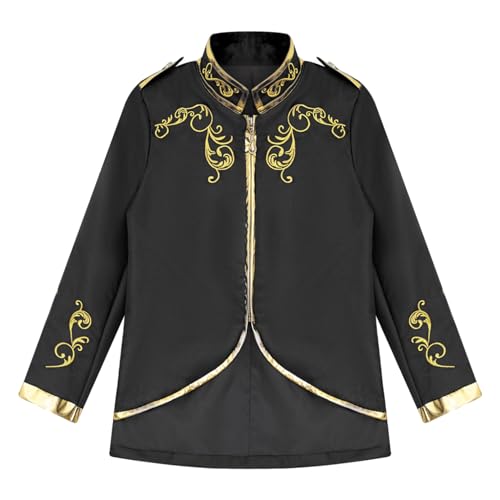 Boys Royal Prince Tuxedo Halloween Kids Gold Embroidered Jacket Retro Palace Court Uniform3