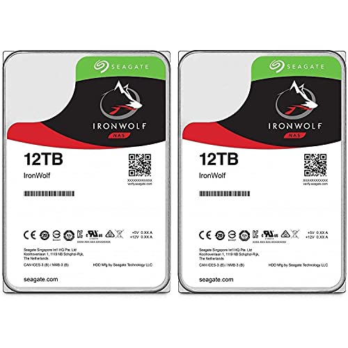 Seagate IronWolf SATA III 3.5 Internal NAS Hard Drive - 12TB, 2-Pack