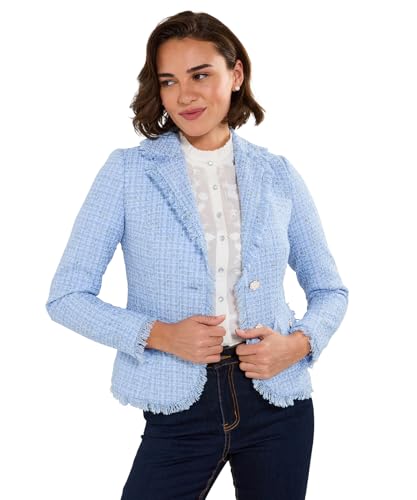 Joe Browns Women's Single-breasted Boucle Jacket, Regular, Blue, UK 16