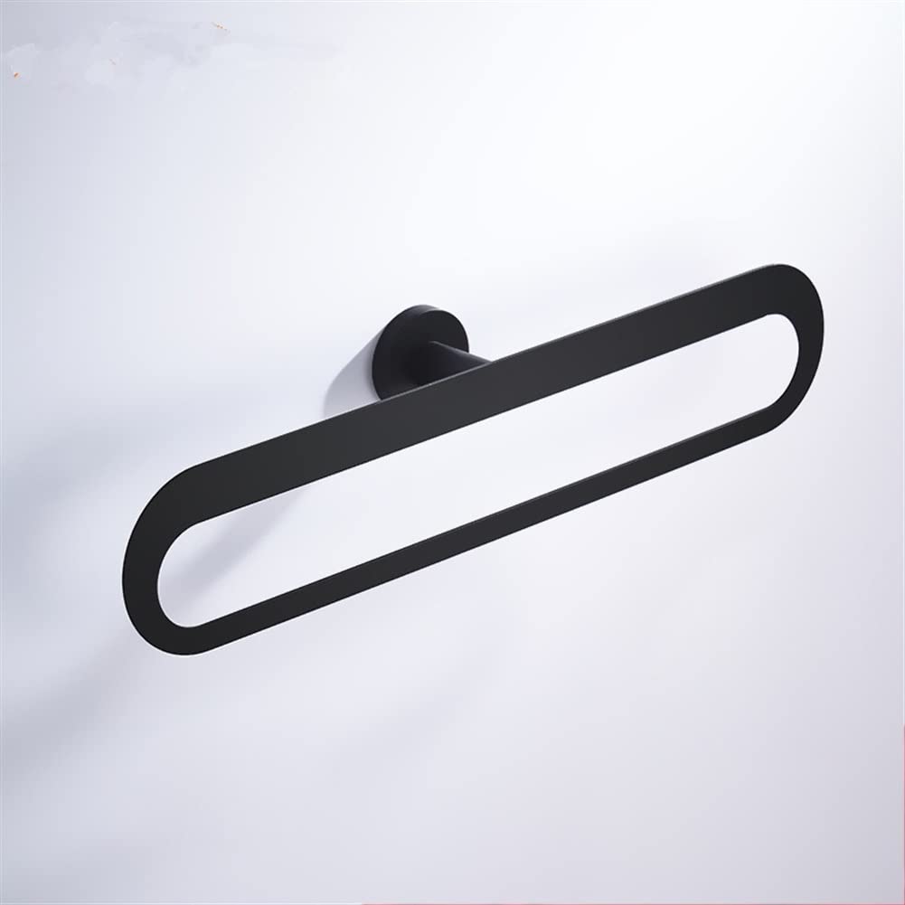Anneaux porte-serviettes noirs anti-rouille, grand support mural en acier pour douche