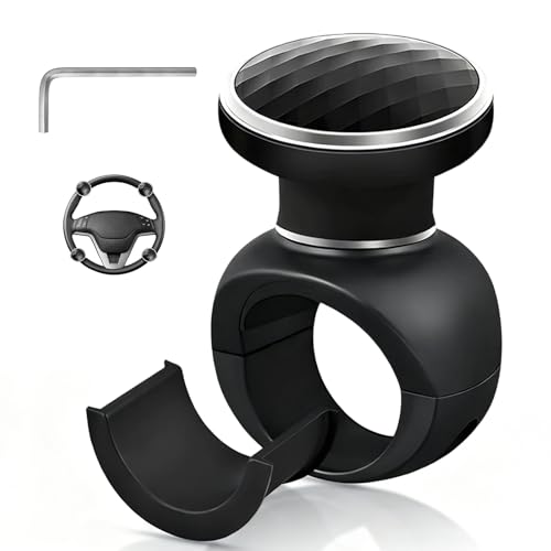 Lenkradknauf mit Schraubenschlüssel Lenkradknauf Traktor Universal 360Drehbarer Lenkknauf Einfache Montage dür Auto Motorrad Traktoren Rasenmäher und Gabelstapler
