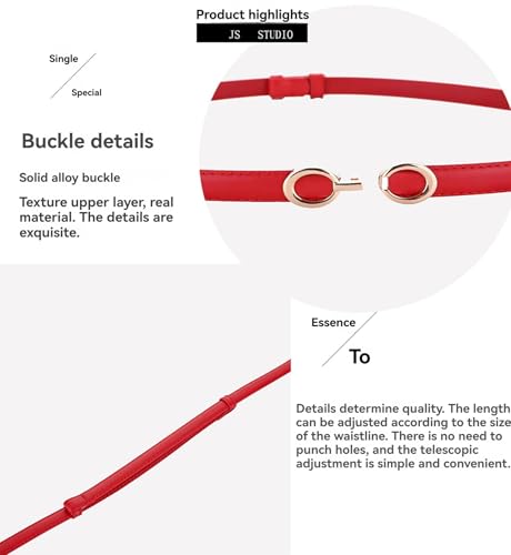 Adjustable Fashion Waist Strap – Hole-Free Slim Buckle-Free Belt For Women’s Midi Dresses Work Attire Evening Gowns Thin Design(Almond)4