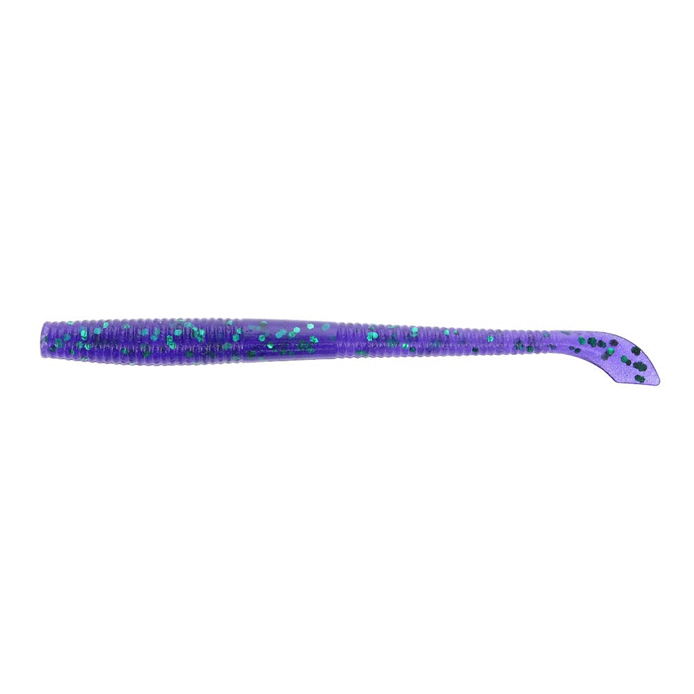 Yamamoto Baits 4" Kut Tail Worm 20 Pack - Black With Large Blue Flake Soft Plastic Fishing Bait