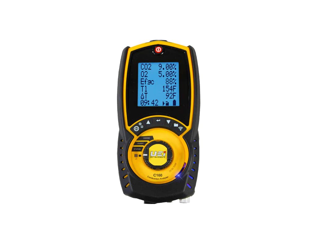 UEi Test Instruments C160 Residential Combustion Analyzer Meter - Rugged Gas Appliance Tester with Altitude Compensation & 10-Year Warranty