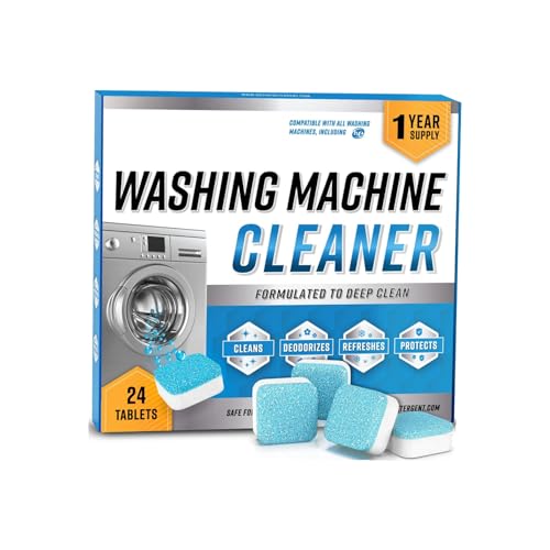 ����@�N���[�i�[ ���^�u���b�g �t�����g���[�_�[ �g�b�v���[�_�[�Ή� �h������� �E�L ���t���b�V�� �ی�Washing Machine Cleaner Descaler 24 Pack - Deep Cleaning Tablets For HE Fr