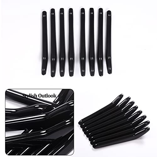 Image of 8pcs Car Styling ABS Plastic Exterior Front Grill Decoration Strips Cover Trims For Maserati Levante 2016 2017 2018 Auto Accessories (Glossy Black)