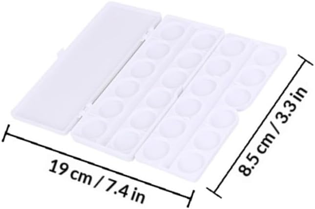 Didiseaon 3pcs Watercolor Pigment Tray Set 24-Grid Nail Drawing Palette Paint Mixing Case for Artists and Manicure Use, Includes White Black and Pink Trays