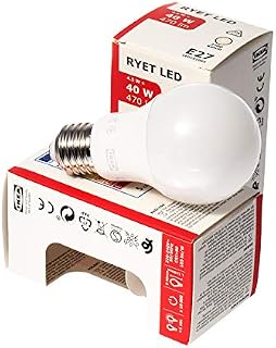 Ikea RYET E27 ES Edison Screw LED Bulbs, 470lm 40W Replacement, 4.5W, 2700K Warm White, Opal Frosted, 204.387.07 - Set of 2