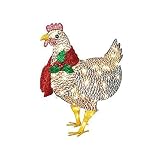 Weather Light-Up Chicken with Scarf - Led Leuchtendes Huhn Weihnachtsdeko | LED-Weihnachts Holiday Dekoration Outdoor | Aufleuchtende Hühner Für Weihnachtsatmosphäre Skulptur Dekoration, Acryl, L