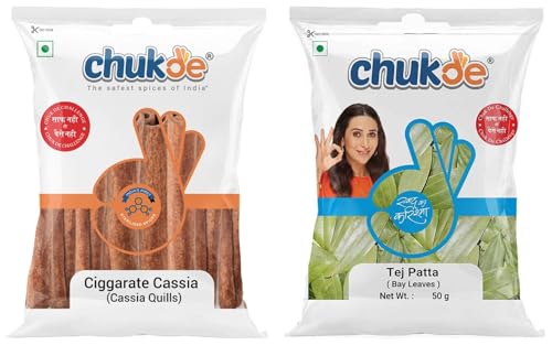 Image of Chukde - Tej Patta 50 Gm (Pack Of 2) - Dalchini Stick 50 Gm (Pack Of 1) - Whole Spices - Combo Pack