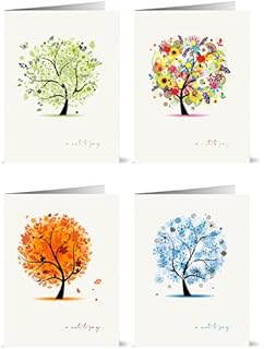 12 x A Note to Say Cards in Each of the Four Seasons: Various Styles (Tree)