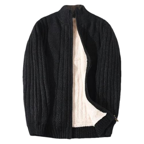 Men's Loose Simple Solid Color Thick Warm Cardigan Sweater