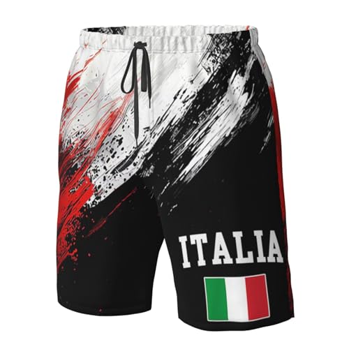 Italia Italy Italian Flag Mens Swim Trunks Board Shorts Quick Dry Mens Swimsuit,Summer Beach Short with Pockets4