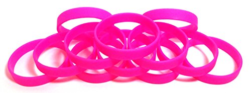 Image of TheAwristocrat 1 Dozen (12) Multi-Pack Blank Rubber Wristbands Silicone Bracelets - Select from a Variety of Colors