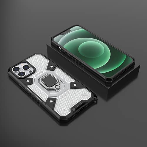 Image of zivite Tough Armor Bumper Back Case Cover for iPhone 13 Pro | Ring Holder & Kickstand in-Built | 360 Degree Protection Back Case Cover for iPhone 13 Pro (Transparent)