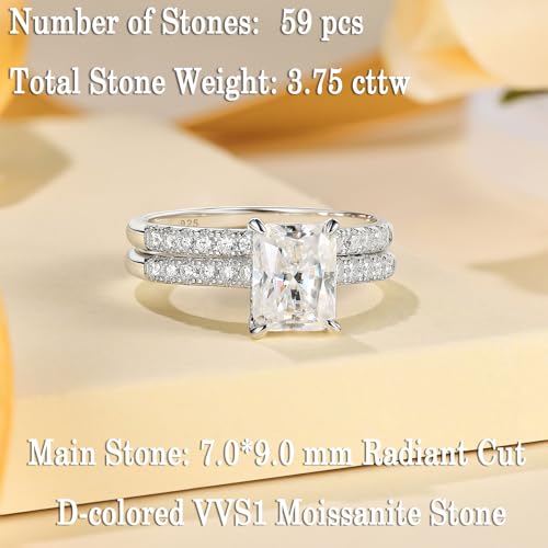 Image of Newshe Jewellery Moissanite Bridal Sets for Women Wedding Ring