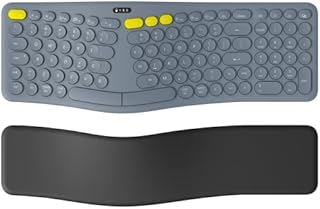 Wireless Ergonomic Keyboard: JTD 2.4G Wired Bluetooth Computer Keyboard with OLED Screen, Wrist Rest Pillow, Comfortable Ergonomic Split Keyboard for Mac/Windows