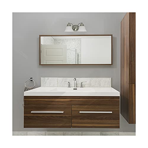 Image of Nuvo 60 /320 Ballerina 2-Light Wall and Vanity Fixture, 18-Inches, Brushed Nickel Finish with Alabaster Glass Shades