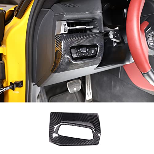 Daeiclru Headlight Switch Button Frame Cover Trim Compatible with Toyota Supra GR A90 A91 MK5 2019-2025, Carbon Fiber Headlight Switch Panel Cover Interior Switch Button Trim Accessories