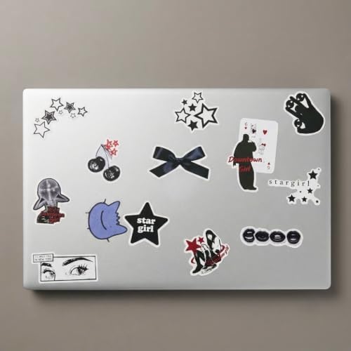 100Pcs Dark Y2K Stickers Black White Gothic Grunge Aesthetic Vinyl Decal — view 3