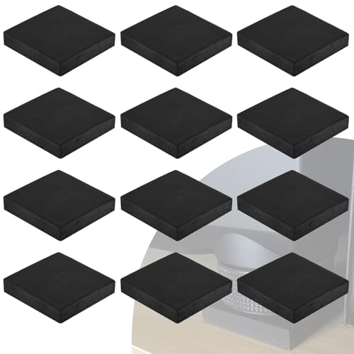 Image of Kiyraglo Rubber Anti-Vibration Pads Hard Pad 1.97" / 50mm Square Non-Slip Vibration Damping Mats for HVAC Air Compressor AC Units - 12 PCS 0.39"/ 10mm Thk