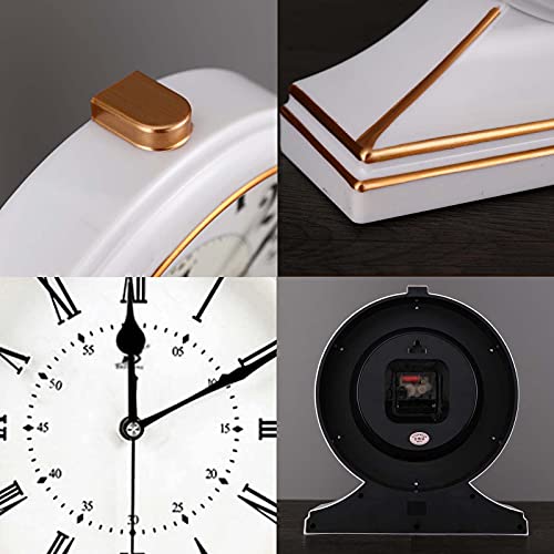 Reloj de mesa silencioso de madera retro que funciona con pilas 6
