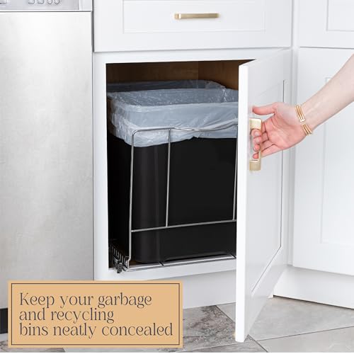 Contenedor doble para basura extraíble bajo mueble 14 gal miniatura 6