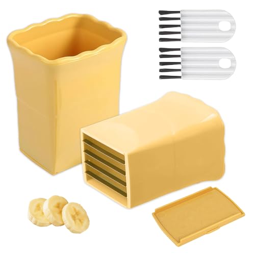 LUMOOM Cortador de frutas de acero inoxidable, 2 unidades, cortador de tazas, cortador de tazas, cortador de tazas, cortador de tazas multifuncional, cortador de cocina para fresa, plátano y verduras