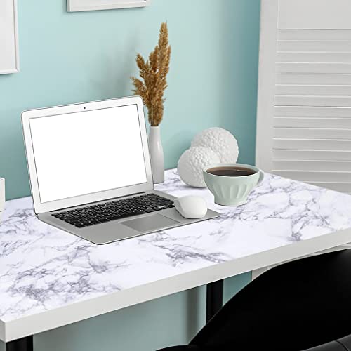 Arthome Marble Paper,17X200 Inch Self Adhesive Wallpaper Waterproof Gloss Pvc Vinyl, Oil Proof,White/Gray Granite Paper,Marble Vinyl Paper For Furniture Cover Surface,Countertop,Kitchen,Shelf Liner #TOP4