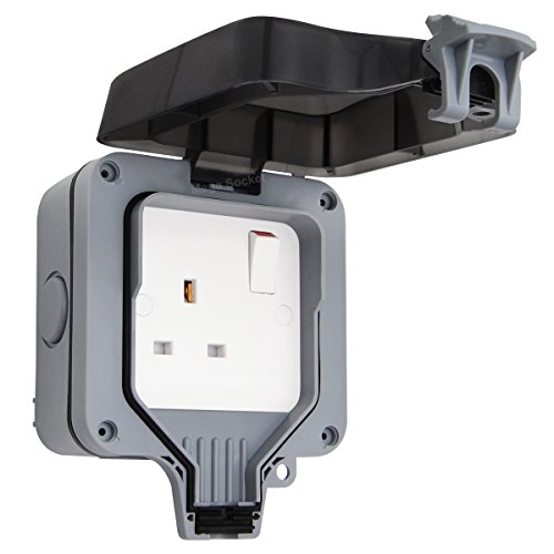 Waterproof Outdoor 13A Storm Switched Single Socket IP66 Outside Use