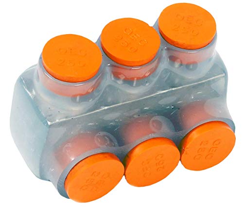 Morris Products 97495 Clear Insulated Multi-Cable Connector - Single Entry 3 Port 350-6 Wire Range, 1-Pack