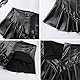 Ledershorts Damen Sexy Wetlook Lack und Leder Mini Lederrock Shorts Frauen Hotpants Festival Rave Techno Pole Dance Outfit Lara Croft Kostüm Halloween Karneval Party Faschingskostüme Schwarz 10 XL