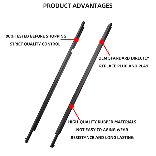 Dasbecan Outer Window Weatherstrip Belt Molding Compatible With Toyota 4Runner 2010-2021 Replaces# 75712-35011 75711-35011 75721-35011 75722-35011 (4Pcs) Sweep Felt Trim Seal Kit #TOP2