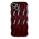 Caseative Water Ripple Pattern Curly Wave Frame Soft Compatible with iPhone Case (Red,iPhone 11)