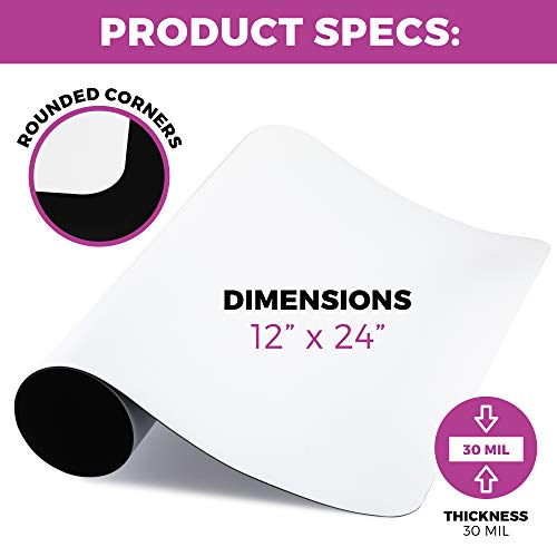 Set Of 2 – 24” X 12” Car Door Magnets, Magnetic Car Signs, Flexible Magnetic Signs For Vehicles, White Pvc Finish And Round Corners, Strong Durable Car Magnets, Magnetic Thickness 30 Mil. #TOP1