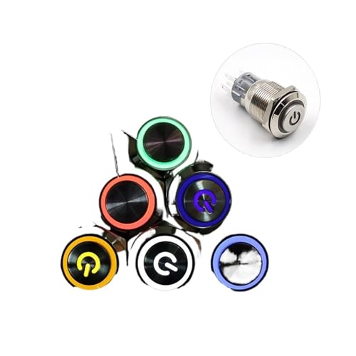 Bouton poussoir métal 19mm interrupteur 24V violet pour réparer démarrage PC