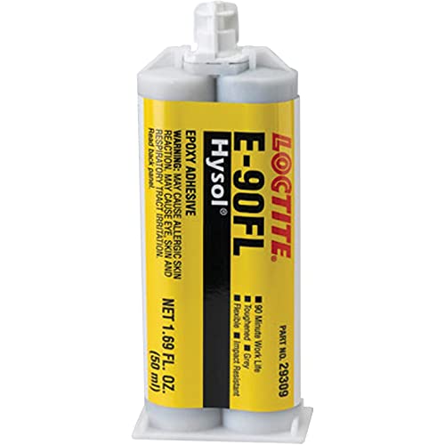 Loctite 219298 Gray E-90FL Hysol Epoxy Structural Adhesive, Flexible, 50 mL Dual Cartridge