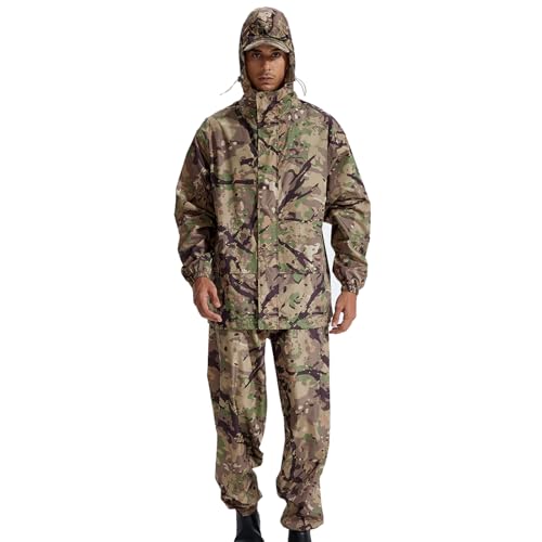 Image of LOOGU Men's Rain Suit - Rain Gear for Men Waterproof, Lightweight Rain Coat, Breathable Mens Rain Jackets Hood and Pants