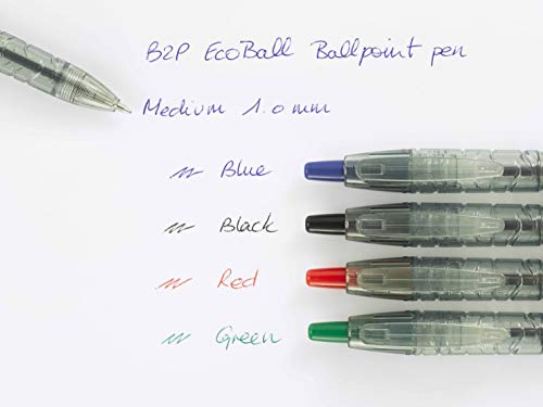 PILOT - Pack of 4 B2P ECOBALL 1mm - Gel ink roller ball pen - Medium - Begreen - Assorted colors - Black, Blue, Red, Green