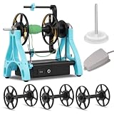 Consfly Electric Yarn Spinning Wheel Yarn Spinner Kit w/Yarn Holder & 3 Spools, 800RPM Wool Spinning Wheel for DIY Home