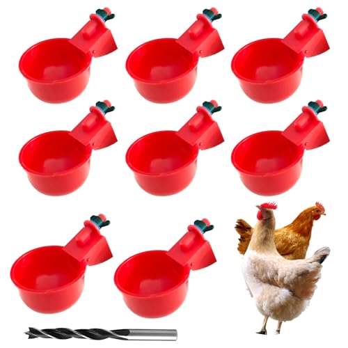SRTSTR 8 Pièce Abreuvoir Poules,Abreuvoir Automatique Poule Distributeur Eau Poule DIY Volaille Automatique Abreuvoir avec 1 Foret pour Poussins Canards Oies...