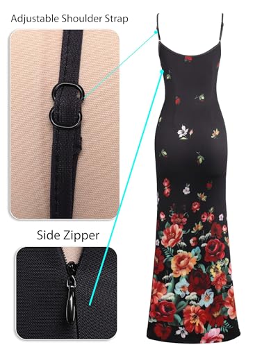 Image of VFSHOW Womens Sexy Formal Ruched Fitted High Slit Bodycon Maxi Dress Spaghetti Strap Sweetheart Cocktail Prom Evening Gown